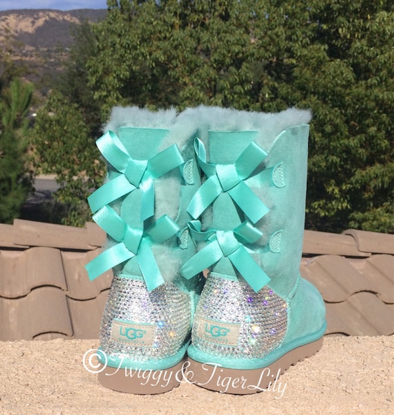 turquoise uggs with bows