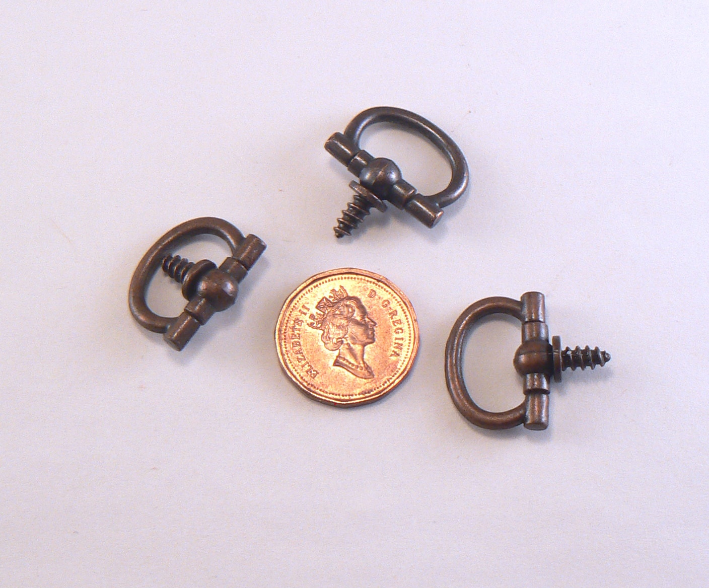 3 PCS Antique Copper Vintage Decorative Screw In Wooden