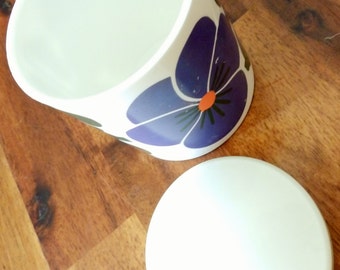 1960's Laurids Lonborg (Denmark) Melamine Jar--Marimekko-Inspired Design--3-1/8" High x 2-1/2" Diameter