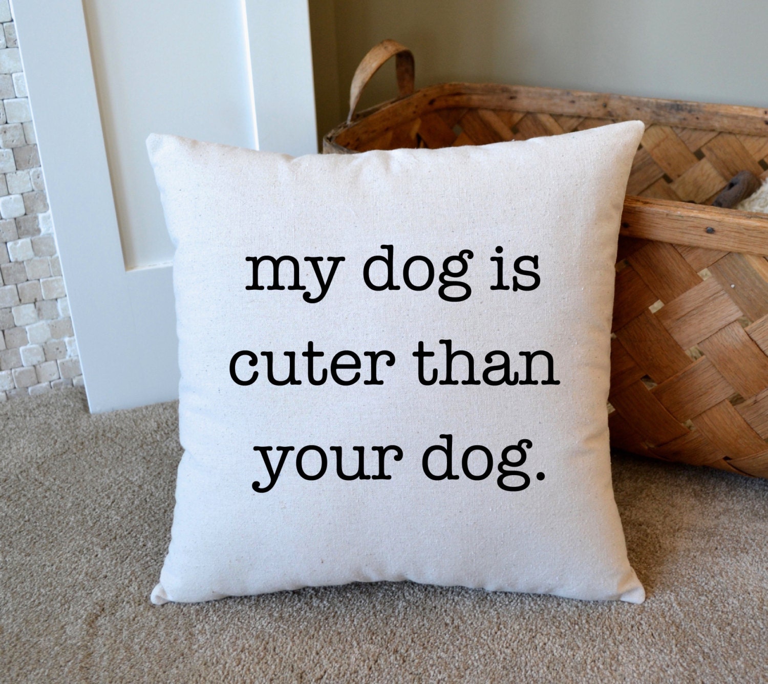 Canvas Pillow Gift for Pet Lover Home Decor Dog by NanaNewHandmade