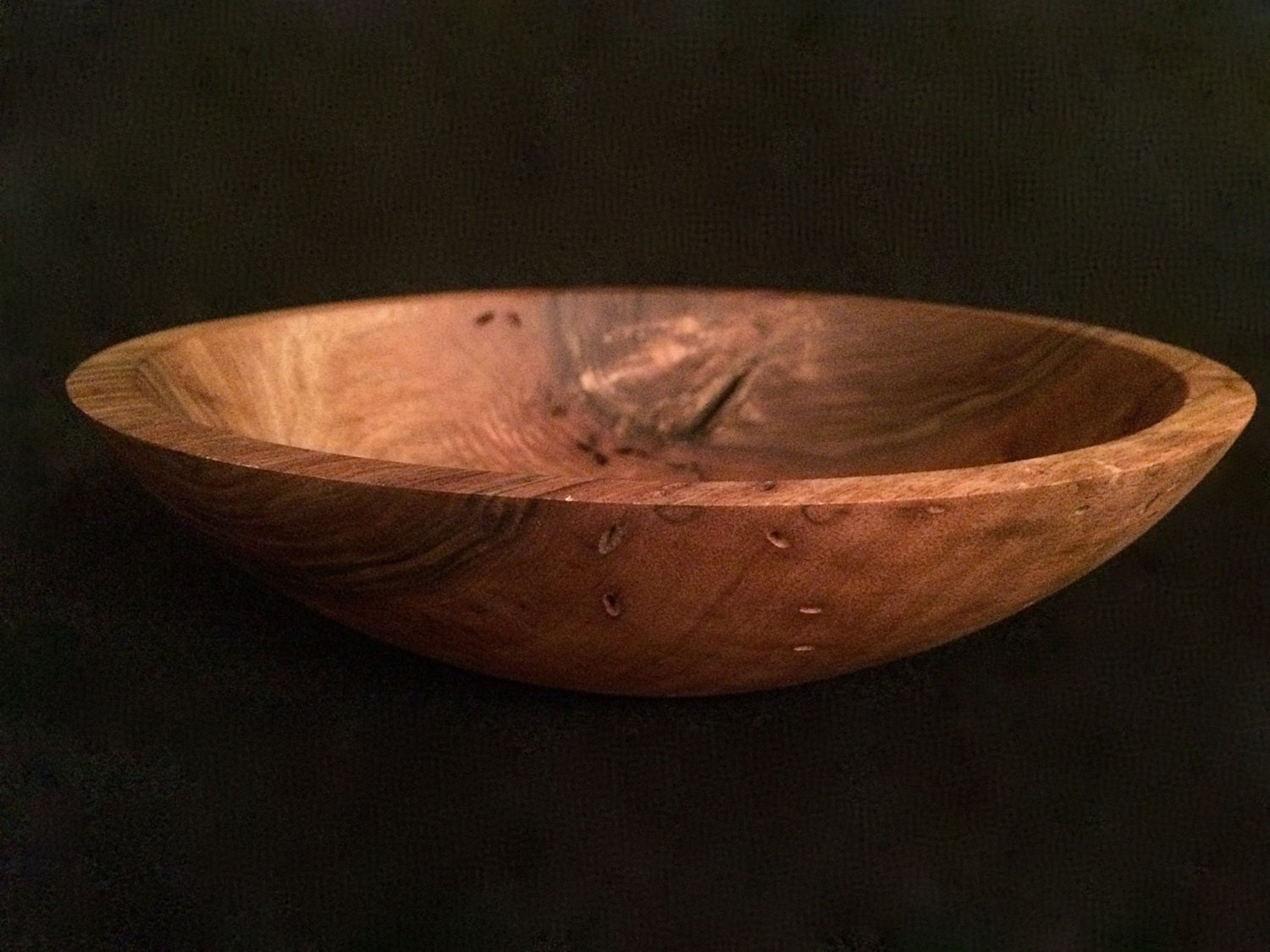 Wood Bowl w/ Worm Holes Unique Decor OneofaKind by KindaKnotty
