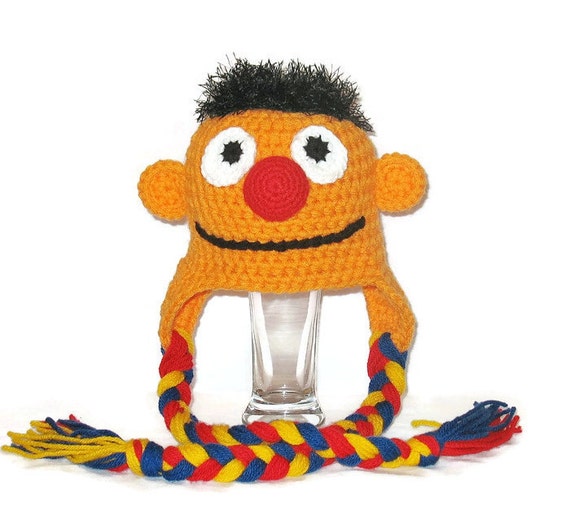 Ernie Hat Sesame Street Newborn Ernie Hat by DeesCozyCreations