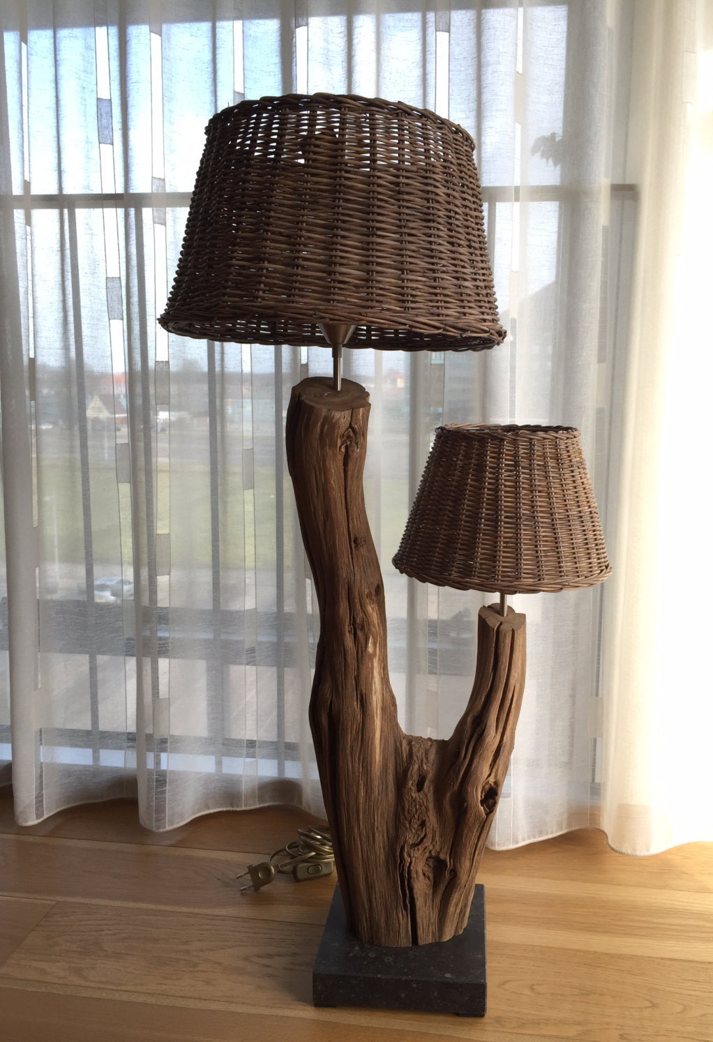 Lampada da tavolo unico fatto di alterate vecchio di gbhnatureart Lampadario con unico paralume