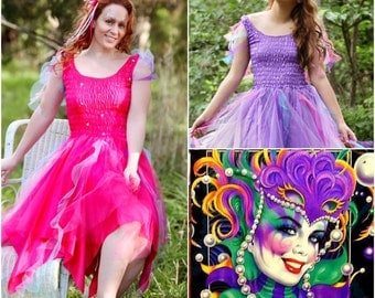 Adult Halloween Fairy Plus Size Costume ~ Mardi Gras ~ Halloween Carnival Dress ~ Theatre ~ BoHo ~Festival ~ Cosplay ~ Renaissance Costume