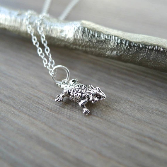 Sterling Silver Horned Lizard Necklace Horned Toad Horny