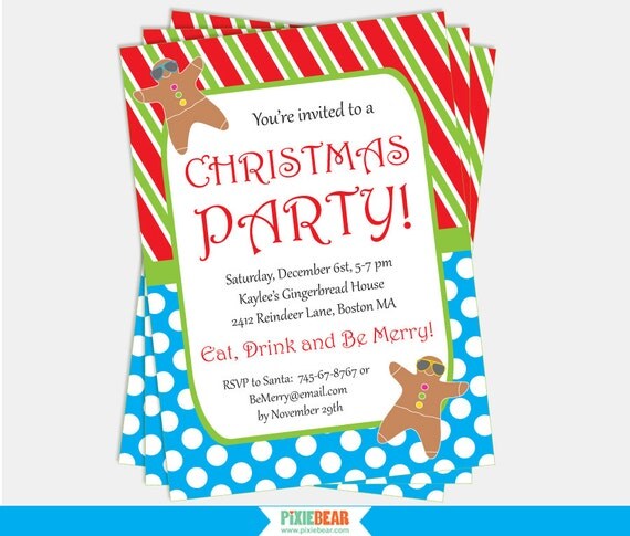 Items similar to Christmas Invitation Download - Christmas Party ...