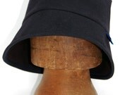 Italian asymmetric velvet rain cloche with fleecy lining