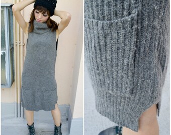 RALPH LAUREN Grey Cashmere Dress/ Small Dress/ Medium Dress/ Winter Dress/ Wool Dress/ Autumn Fall Dress/ Turtle Neck