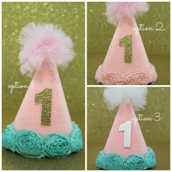 trim gingham pom pom Silver Pink & White or White Gold Number or Rosette with Trim Mint