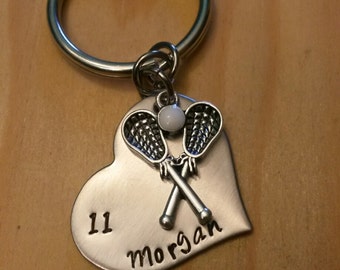 ... Lacrosse Mom - Girls Lacrosse Keychain - Personalized Lacrosse Bag