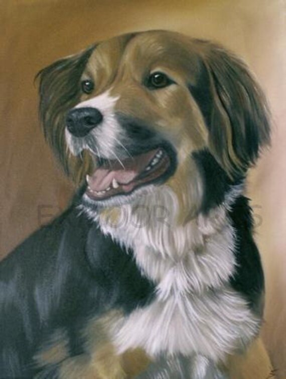 Items similar to Custom Original Dog Portraits in Oils and Acrylic on Box Canvas FREE p+p in UK