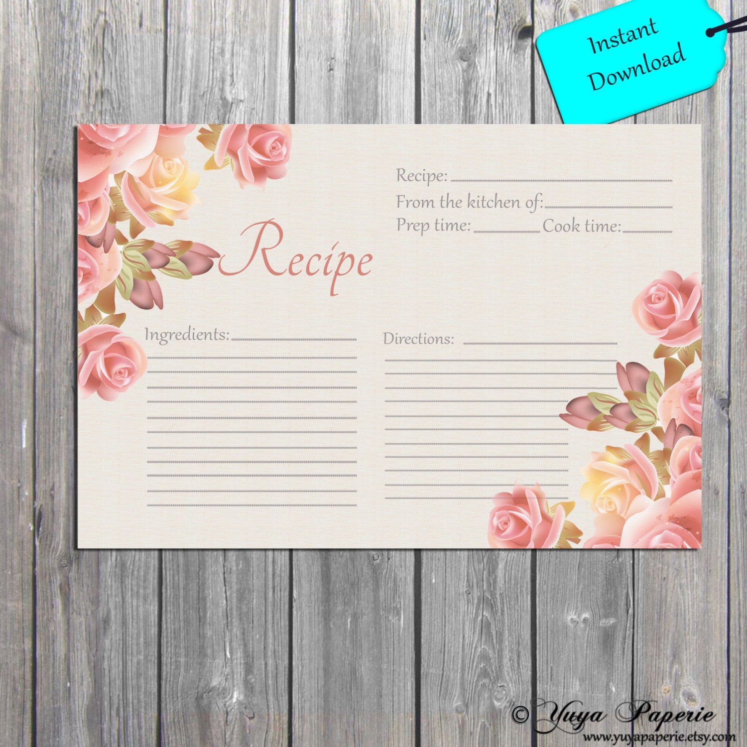 electronic recipe cards