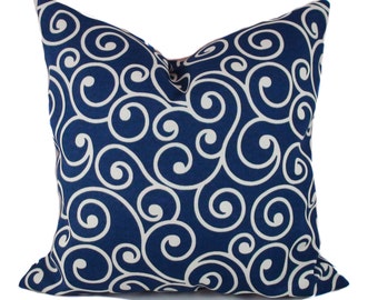Blue outdoor pillows, Outdoor pillow cover, Blue white outdoor pillow, Outdoor cushions, Patio cushions, Patio pillow, 5 sizes available