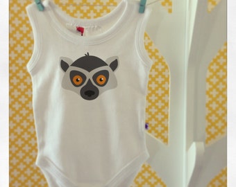 Feisty Lemur Baby Romper - Sleeveless - Choose your size