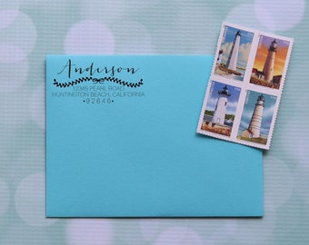 Self Inking Address Stamp, Personalized Stamp, Calligraphy Stamp, Wedding Stamp, Address Stamp, 0020