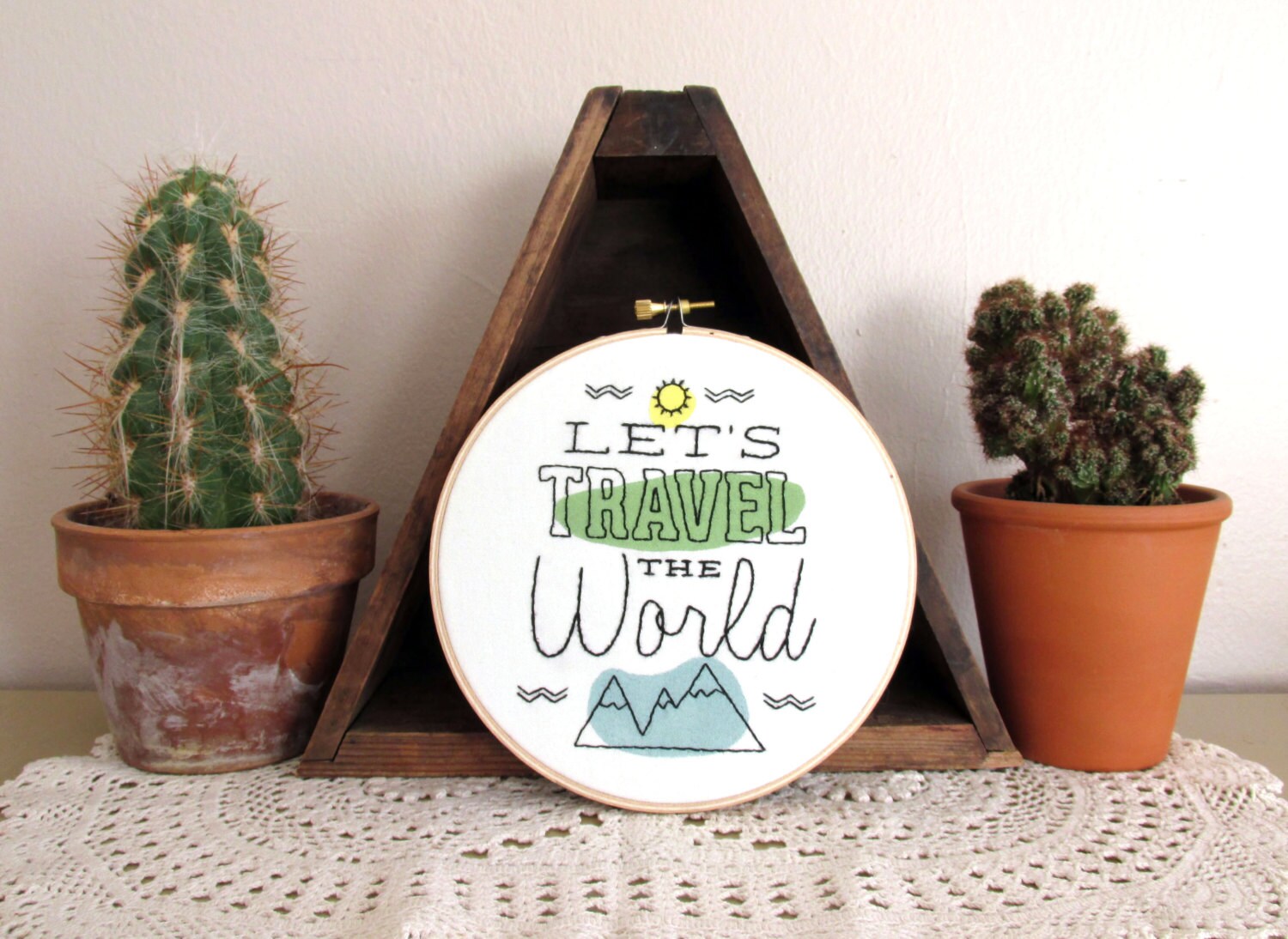 Lets travel the world 6 inch hand embroidery by needleparty Lets travel the world 6 inch hand embroidery by needleparty