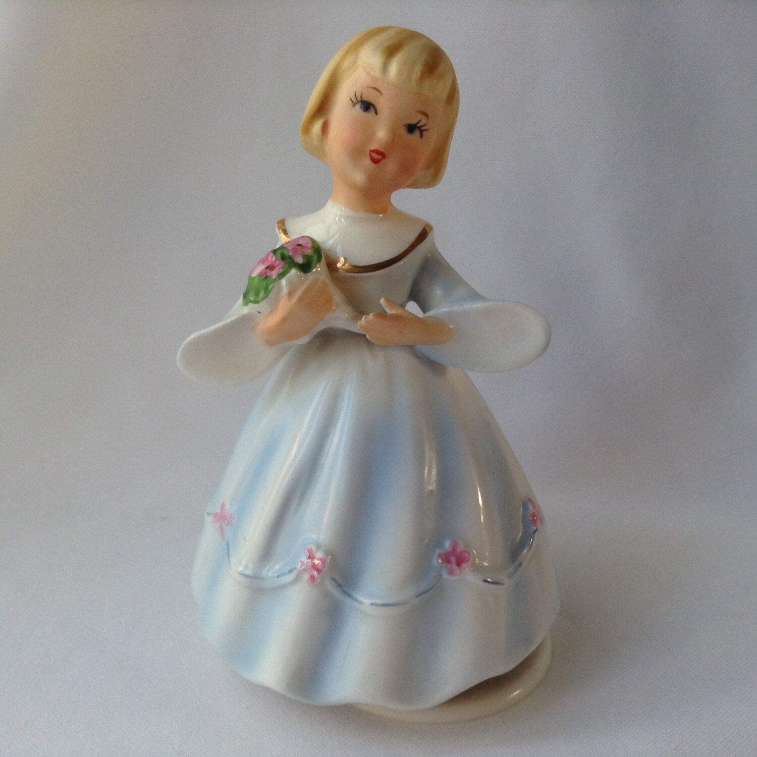 Schmid Angel Rotating Music Box Porcelain Schmid Happy