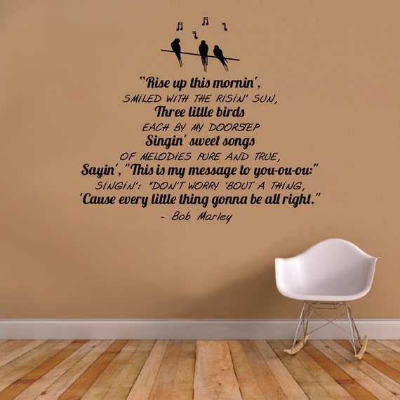 Wall Vinyl Decal Three little Birds song by DreamsStudioDecals