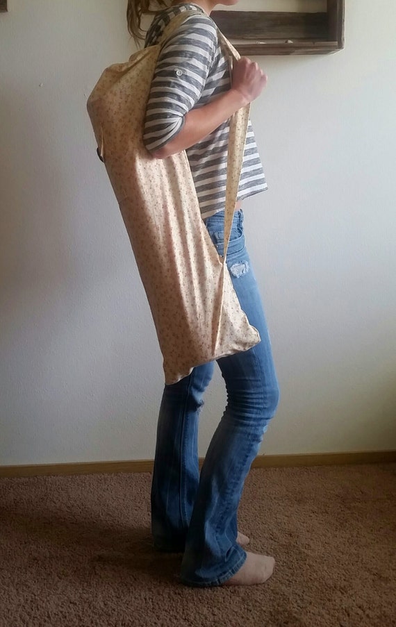 Yoga Mat Bag Flower Print Drawstring Cinch with by ChasingFruit