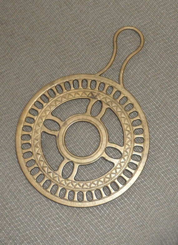 BRASS TRIVET/Vintage Decorative Brass Trivet/Origin Unknown/To Place