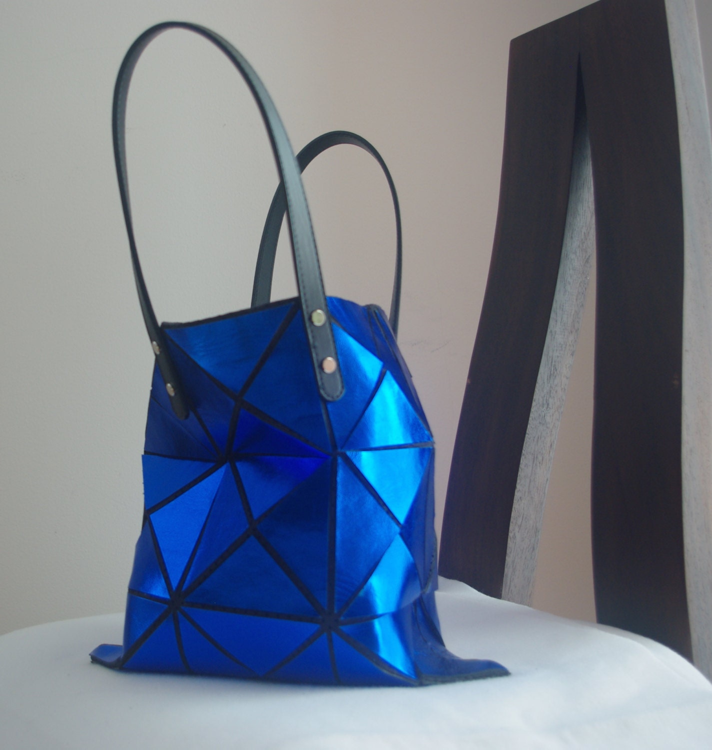 Womens leather Tote Cobalt Blue Leather Bag Leather purse