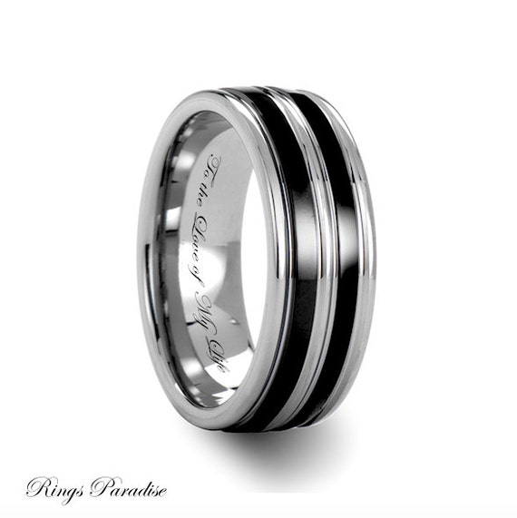 Black Tungsten Carbide Ring, Engagement Rings, Tungsten, Promise Rings ...