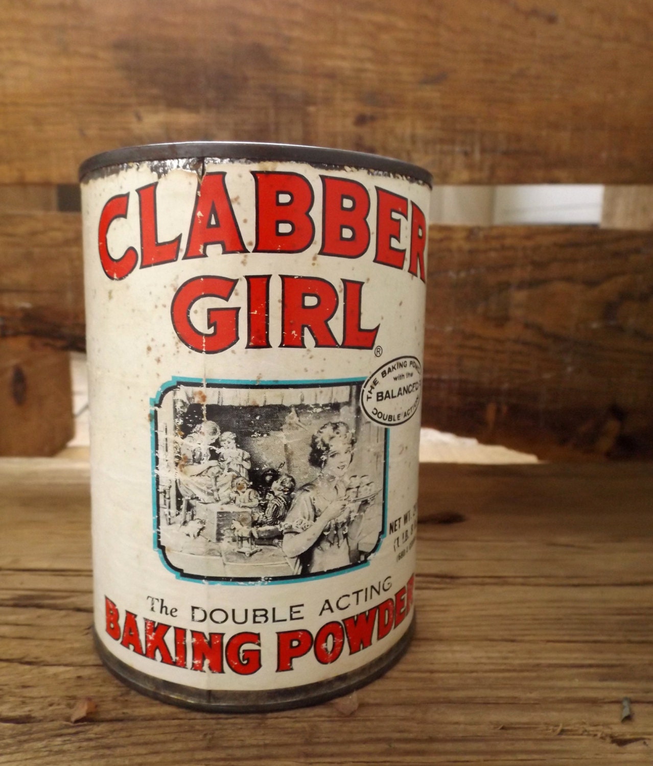 Vintage Clabber Girl baking soda Tin retro by ThePoshHopper