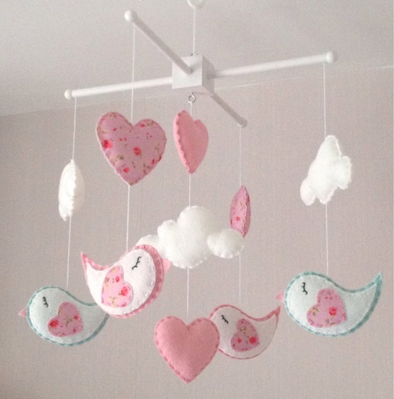 Baby mobile cot mobile mobile vogel wolke mobile von ellaandboo
