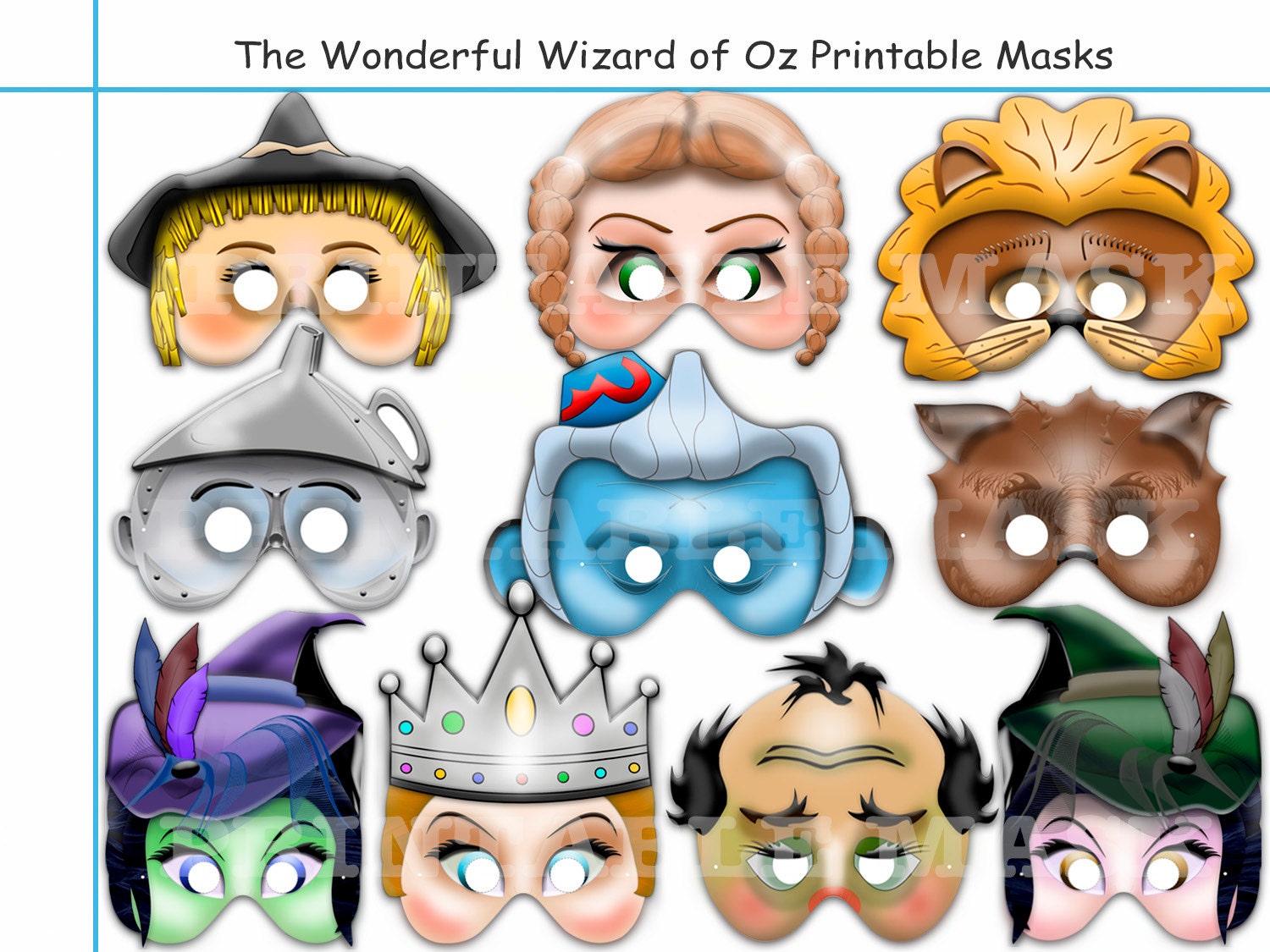 Unique Wizard of Oz Printable MasksElements oz party