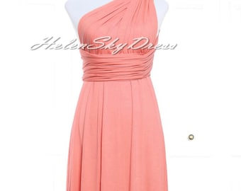Watermelon Infinity Dress Convertible Formal Multiway Wrap Dress Bridesmaid Dress Summer Dress Short