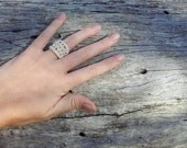 Cream Lace Crochet Ring ~ Lace cocktail ring (Made To Order) - Free shipping in Australia!