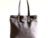Dark Grey Tote Bag, simple, chic, christmas gift, carcoal, handstiched, handbag, carry bag, laptop bag, large, bag and purses,