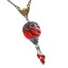 Beautiful Red Balloon - Hot Air Balloon with Hearts - Necklace Handmade Jewelry Jewellery