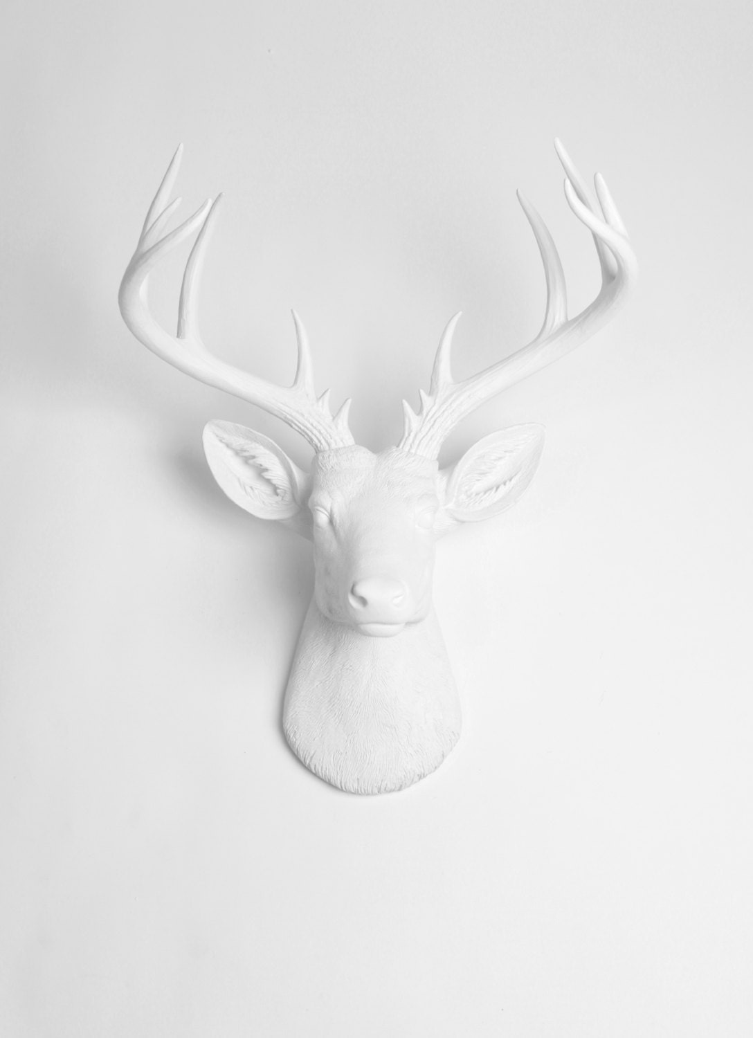 White Stag Head Wall Decor