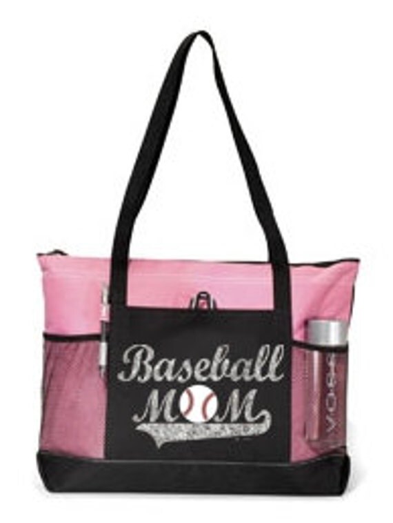Large 20 Baseball MOM Sports Bag with Glitter or soft