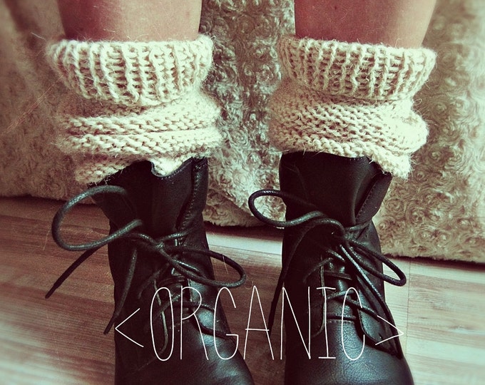 Raw Wool Ankle Boot Cuffs - Hipster Leg Warmers - Orgaic Boot Socks - Boho Hippie Leg Warmers - Bohemian Winter Wear - Custom Colors