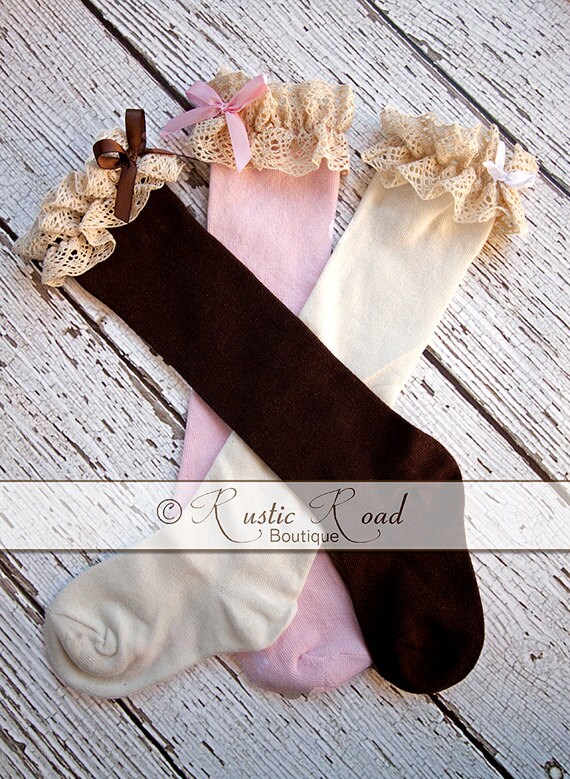 cute boot socks with lace