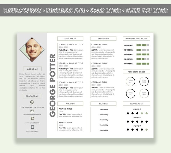 Microsoft Word curriculum Horizontal plantilla / plantilla de