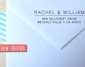 CUSTOM address STAMP from USA, pre inked stamp, Wedding Stamp, rsvp stamp, return address stamp with proof - San Serif Address Stamp b5-76