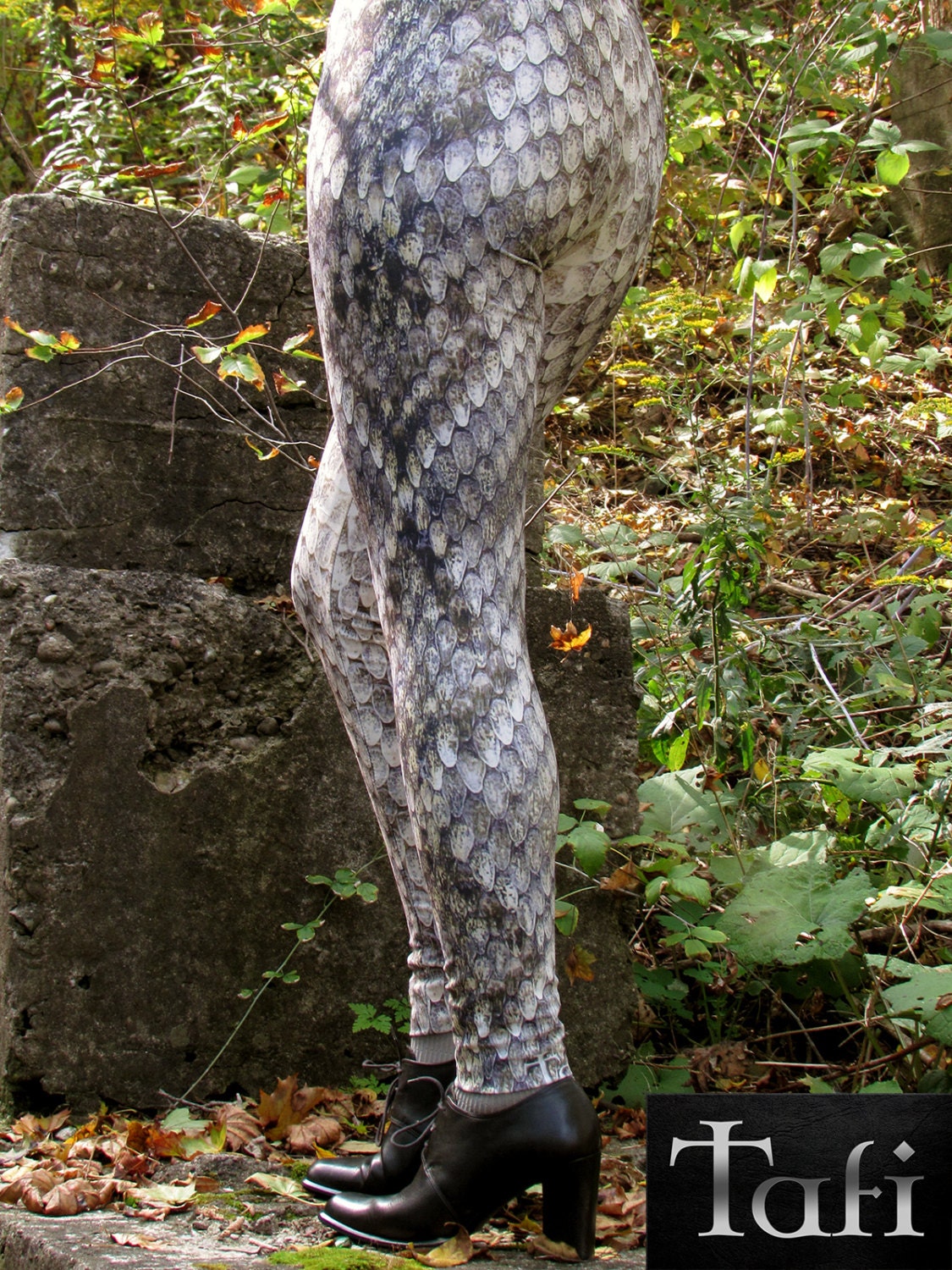 TAFI RattleSnake Skin Printed Leggings DragonScale Costume