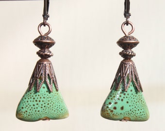earrings earthy dangle ceramic jewelry