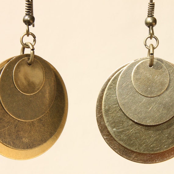 Brass Earrings Boho Earrings Bohemian Earrings Dangle Metal