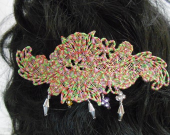 Floral spring bouquet with beaded dangles.