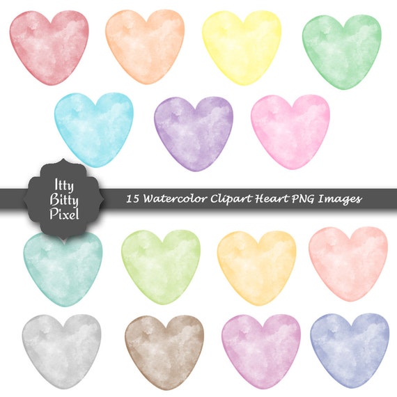 watercolor heart clipart - photo #29