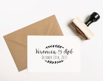 Save the Date Stamp, Custom Wedding Stamp, Wedding Invitation Stamp, Wedding Monogram Stamp, Calligraphy Stamp, Self-inking (SFAVS213 - S.2)