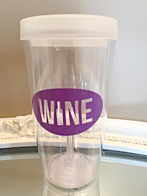 Wine Bottle Glass Tumbler Travel 9 oz by MelissasHomeDecor on Etsy