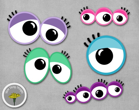 Monster Girly Eyes Photo Props Printable Instant Download