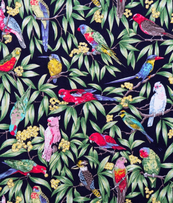 Australian Themed Quilting Fabric AUSTRALIAN BIRDS sold by
