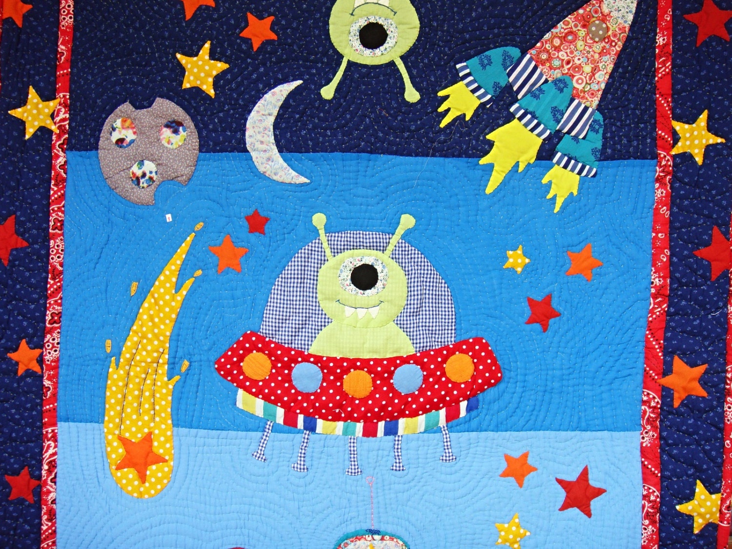 Colourful Space Quilt for Baby/ Toddler/ Child with by REYSHUM