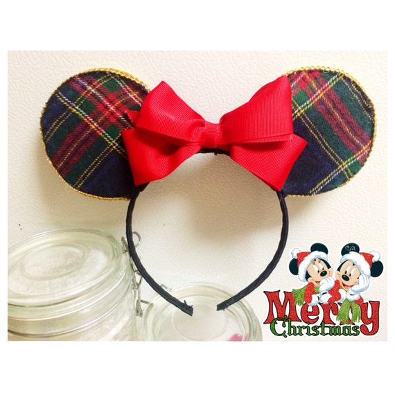 Christmas Holiday Disney Ears by HaymakerHaberdashery on Etsy